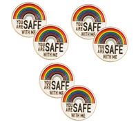 3 ensembles Broche Lettre Arc-En-Ciel Accessoires De Fierté De Broche Mode Féminine Épinglette Émail Badge De Fierté Vous Êtes En Sécurité Avec Moi Épingle Badge 2 pièces * 3