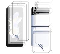 (3 ensembles de 12 pièces) de protections d'écran compatibles avec Samsung Galaxy Z Flip 4, 3 protections d'écran extérieures mates et 3 protections d'écran intérieures avec 3 films de protection arrière avec 3 films latéraux souples pour Galaxy Z Flip 4 5G entièrement couvert anti-reflet