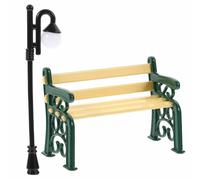 3 Ensembles De Bancs Miniatures Réverbères Et Poteaux Pour Jardin