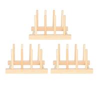 3 Ensembles de Supports D'assiettes en Bois, Support D'assiettes, Armoire de Rangement de Cuisine, Organisateur pour Casseroles, Couvercles, Bols, Tasses, Planches à Découper,