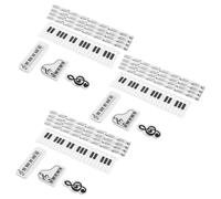 3 Ensembles Ensemble de Papeterie Élève Thème Piano | Crayons, Gommes Musicales et Règle Précise, Pratique et Portable, pour e Musique Élémentaire