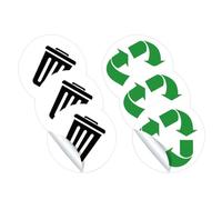 3 Ensembles Étiquettes Autocollantes de Tri Déchets PVC | Pictogrammes Haute Visibilité, Couleurs Contrastées, Surface Lisse, Usage Écoles, Campus, Foyers