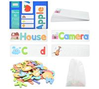 3 Ensembles Jouet Enfant 3-8 Ans, Puzzle Alphabet,Jeux Educatif d'Orthographe,Puzzle Alphabet Bois,Jouet Garcon Lettre Scrabble Classique,Fille Lettre