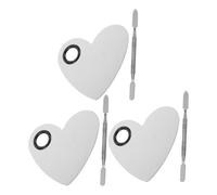 3 Ensembles Palette de Nail Art Cœur en Acier Inoxydable Stylo | Salon et Usage à Domicile, Simple à Utiliser, Polyvalente, Argentée, Ensemble avec Accessoires de Mélange