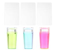 3 Ensembles Tampon à Ongles en Silicone Couvercle, Kit | Transfert Rapide Motifs, Courbure Adaptée, Usage Salon ou Maison, Lot de Sets de Pièces pour Nail Art