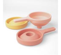 3 entonnoirs en silicone corail | Pour jeux d’eau et de sable | Entonnoirs colorés pour enfants | Accessoires de jeu avec sable et eau | Convient dès 18 mois | Accessoires Tuff Tray