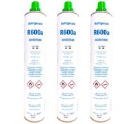 3 ENVASES GAS R600 ISOBUTANO REFRIGERANTE 420gr CADA ENVASE