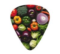 3 épaisseurs différentes Introduction de divers légumes Imprimés Médiators pour guitare acoustique basse ukulélé
