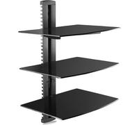 3 Étagère Murale Flottante pour Lecteurs DVD/Boîtes De Câble/Consoles De Jeux/Accessoires De Télévision CS303, Noir