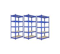 3 Etagères Acier Bleu à 5 Niveaux - 120 x 182,5 x 50cm - Capacité Totale 1000KG