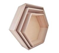 3 étagères hexagonales en bois