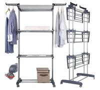 3 étagères Sèche-linge étendoir à linge pliable intérieur et extérieur (75-126)*64*170cm