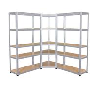 3 étagères XXL spécial angle garage - Hauteur 2m20 - Set étagères de coin charges très lourdes - 1325 kg - Montage facile