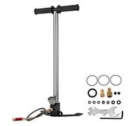 3 étapes PCP Pompe + Gauge de Pression 450 0psi Pneu à Billes Kayak Fusil Gonflable Pistolet d'air Remplissage Pompe Main Haute,Forte Adaptabilité(Silver)