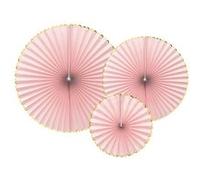 3 éventails déco rose clair 23-32-40cm - partydeco rpk20-081j Rose G