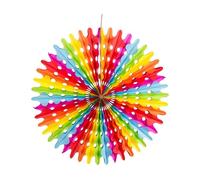 3 Eventails en Papier Arc-en-Ciel 20, 30 et 40 cm - Multicolore - Taille Unique