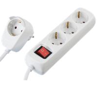 REV Bloc multiprise Powersplit 2m 3+1x blanc, avec interrupteur