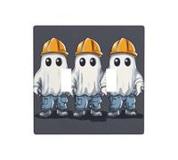 3 fantômes portant des chapeaux de travail double gang à bascule plaque murale interrupteur décoration taille standard - 11,4 x 11,4 cm