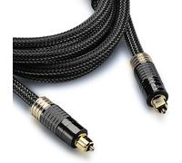 (3 Feet) 24K Gold Plated Toslink Digital Optical Audio Cable (S/PDIF)-Metal Connectors & Braided Nylon Jacket
