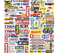 3 Feuilles Autocollant Moto Stickers Motocross Moto Autocollants pour Sponsor Vinyle Casque Sticker Voiture, Convient Aux Motos, Vélos de Course, Bicyclettes, Skateboards et Casques(A)