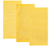 3 Feuilles D'Autocollants Numéros De Lettres,Alphabet Autocollants,Autocollants à Paillettes en Forme de Lettres,Pour Baptême,Communion,Mariage,Album Photo,Scrapbook,DIY Décoration(Or)