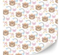 3 feuilles de papier peint autocollant pour maison de poupée échelle 1:12 (bébé ours)