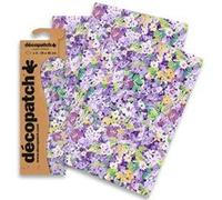 Décopatch C828C - Une pochette de 3 feuilles de papier imprimé 30x40 cm, Floral violet