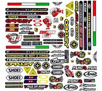 3 Feuilles Stickers Voiture Autocollants pour Moto Sponsor Stickers Moto de Course Skateboards Moto Motocross Vinyle Autocollants Velo pour Motocross, Vélo, Vtt, Ordinateur, Scooter(F)