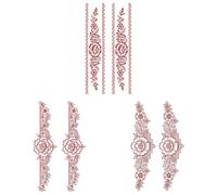 3 feuilles Tatouages Éphémères Fleuris Pour Bras - Imperméables, Longue Tenue, Effet Dentelle, Résistants À La Transpiration