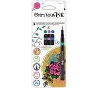 3 feutres tatouages pointe fine vert rose bleu - générique gt42521 Multicolore G
