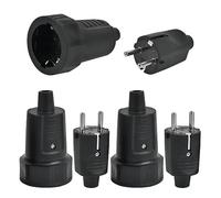 3 Fiches Mâle IP44 et 3 Prise Femelle à la Norme Allemande TIMESETL Fiche Électrique 2 Broches 250V 16A Fiche IP44 Fiche Électrique Prise Electrique Étanche Fiche Mâle et Femelle pour Extérieur