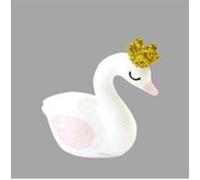 HOBI 3 Sujet Cygne en résine - baptême Fille - Décoration gâteau, Anniversaire.