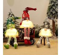 3 figurines de lutin de Noël en peluche, figurines de lutin de Noël pour décoration, lutins de Noël lumineux, lutins de Noël avec lumière LED, décoration de Noël avec lutins lumineux