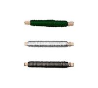 3 fils métalliques pour décoration florale 50 m - noir, argent, vert