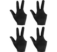 3 Finger Billiard Gloves,4 Packs Billiard Gloves Left & Right Hand Show Gloves Billiard Tail Glove For Shooter Carom Billiards Snooker Tail Sport,Black