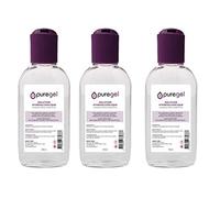3 Flacons de Solution Hydro-Alcoolique pour les mains 3 X 100ml avec bouchon réducteur Mauve, Lotion désinfectante pour les mains