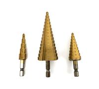 3 Forets Étagés HSS TiN D. 4-12, 4-20 et 4-32 mm x Q. 6,35 mm (6 pans) - 350823 - Beast