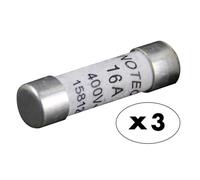 3 fusibles céramique 10,3x38 - 16A Sans voyant
