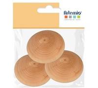 3 galets en bois à customiser 7 cm Beige