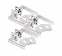 3 garnitures de porte en inox: 6 poignées avec rosaces - AGT