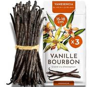 3 Gousses de Vanille XL 15-18cm | Vanille Bourbon Gourmet Madagascar | GRAND CRU | Gousse de Vanille Charnue | Taux Élevé de Vanilline | Sachet Zip | VANESENCIA