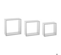 3 grandes étagères murales ""Fixy"" cube blanc - 5 five simply smart
