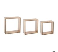 5five Set de 3 grandes étagères murales cubes en chêne naturel