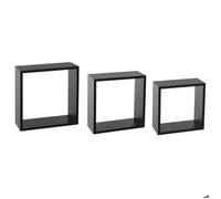 3 grandes étagères murales ""Fixy"" cube noir - 5 five simply smart