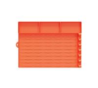 (3 Grids Orange,Multicolor)For Blackstone Silicone Griddle BBQ Utensils Mat Seasoning Bottle Spatula Holder Mat - 2 Grids Grey