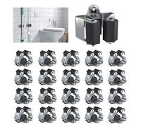 3-H 20 Pièces Porte Balais Mural,Organisateur de Balais,l’épaisseur du Rangement Balai est de 0.7 mm et Non de 0.4 mm,Accroche Balai Mura pour Buanderie Jardin,Garage(Noir)