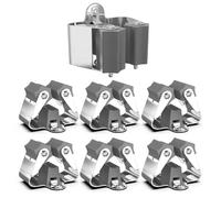 3-H 6pcs Porte Balais Mural Galvanisés, Accroche Balai Mural avec Percage et Matériel de Montage, Support Mural pour Suspendre Balais, Serpillère, Râteaux et Outils de Jardin,Garage