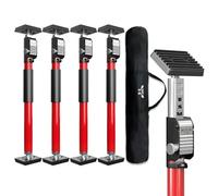 3-H Set de 4 Etai Telescopique Reglable 40-70 cm, Étai de Porte Tout Acier Épais | Charge Max 75kg | Étai de Soutien Télescopique pour Plaque de Plâtre, Cadre de Porte, Installation d'armoire, Rouge