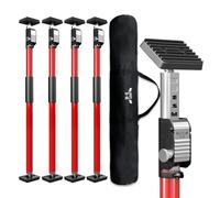 3-H Set de 4 Etai Telescopique Reglable 75-133 cm, Etai de Soutien Tout Acier Étai de Porte Charge Max.75kg, Étai pour Plafond-Montage Plaques de Plâtre pour Bricolage Atelier Maison Garage, Rouge