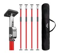 3-H Set de 4 Etai Telescopique Reglable, Extensible 110-203cm |Tout Acier Épais | Charge Max 75kg | Étai de Soutien Télescopique pour Plafond Montage, Plaque de Plâtre, Cadre de Porte, Rouge